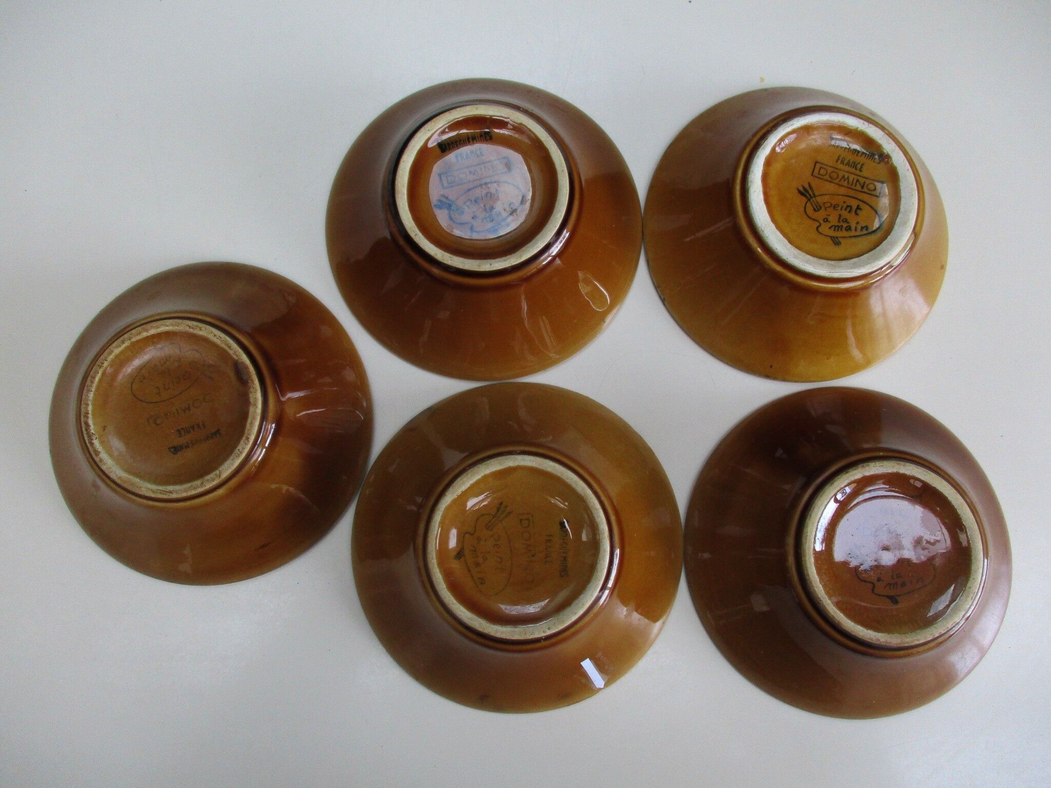 Sarreguemines cups "domino" lot of 5