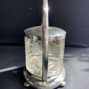 Biscuitier cristal taillé et métal argenté F. W. Quist (1831-1903)