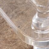 French Coffee Table Lucite and Glass Maison Romeo, 1970s