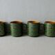 Lot of 4 ceramic mugs, your khaki, 70s
