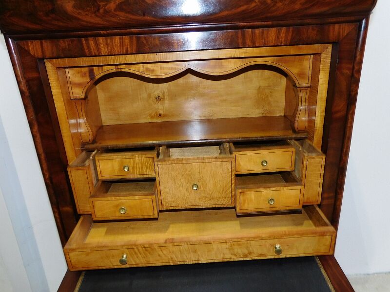 Secretaire louis philippe en acajou plateau marbre du xix ème siecle