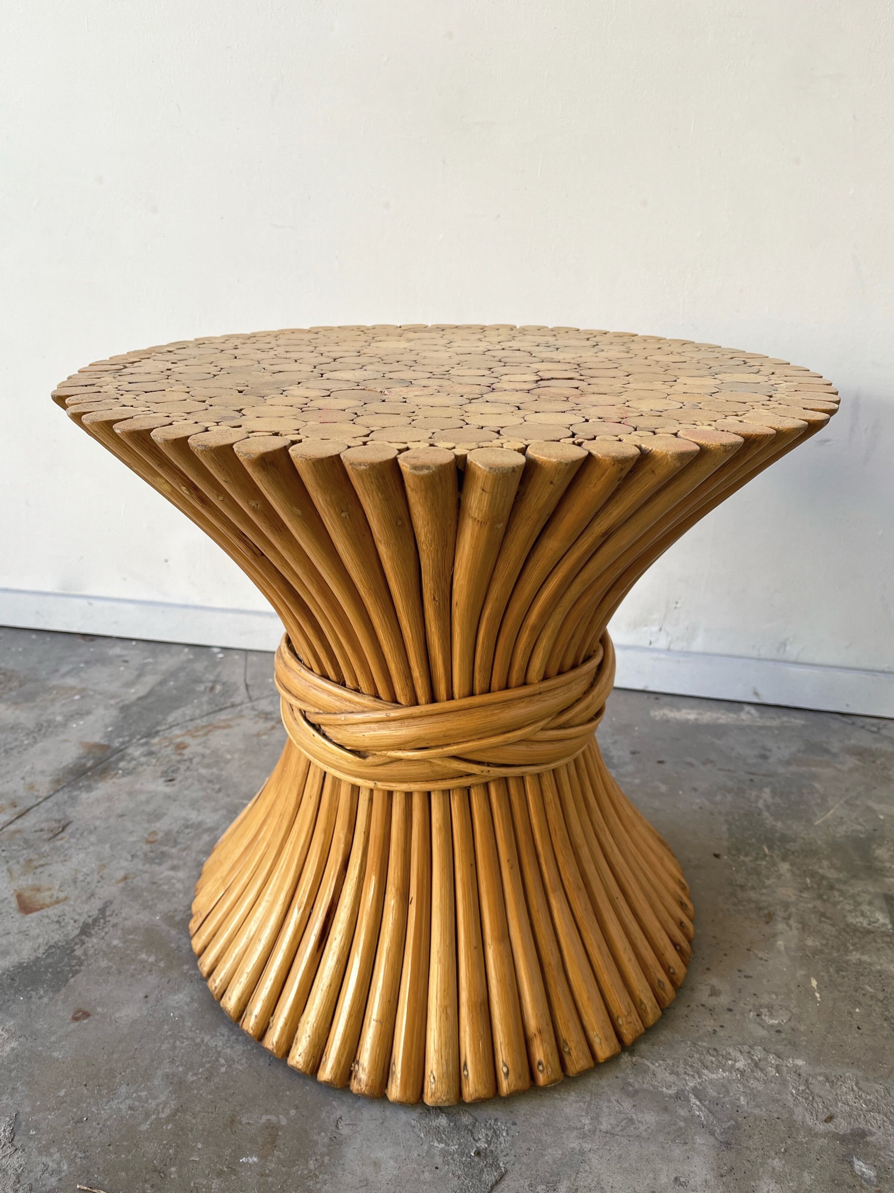 Mc Guire bamboo side table