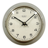 Vintage grey east german wall clock from weimar electric, 1970s
