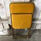 Pair old folding chair lafuma golden metal & vintage yellow fabric