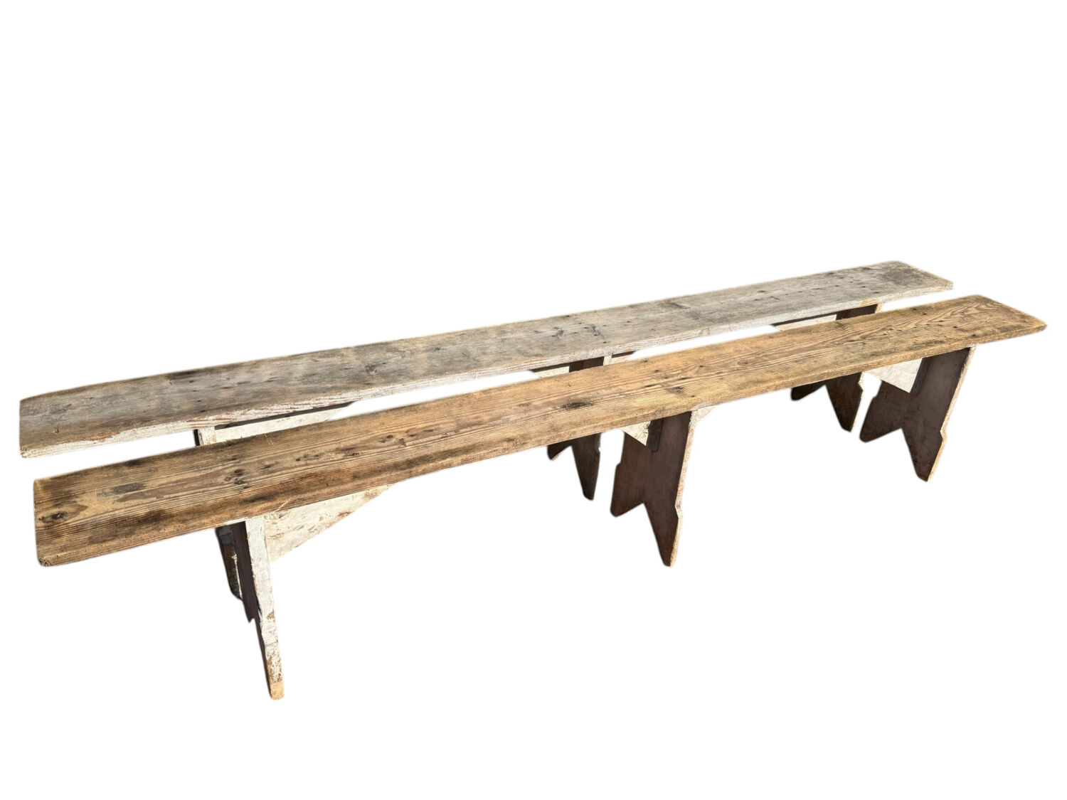 Pair of Bordeaux winemaker benches, France, 50s