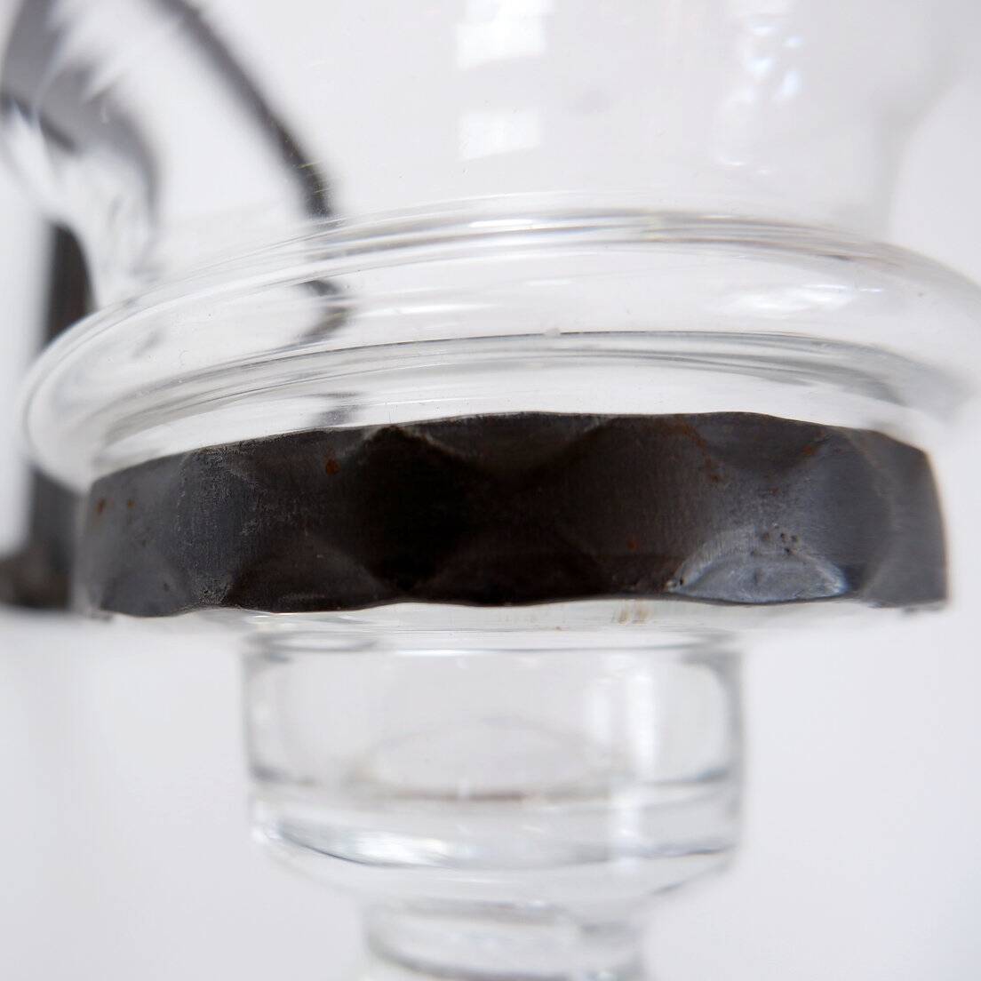 Wrought iron and glass wall candle holder by Bertil Vallien for Boda