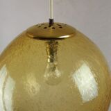 Suspension globe verre fume ambre bulle Peill & Putzler space age