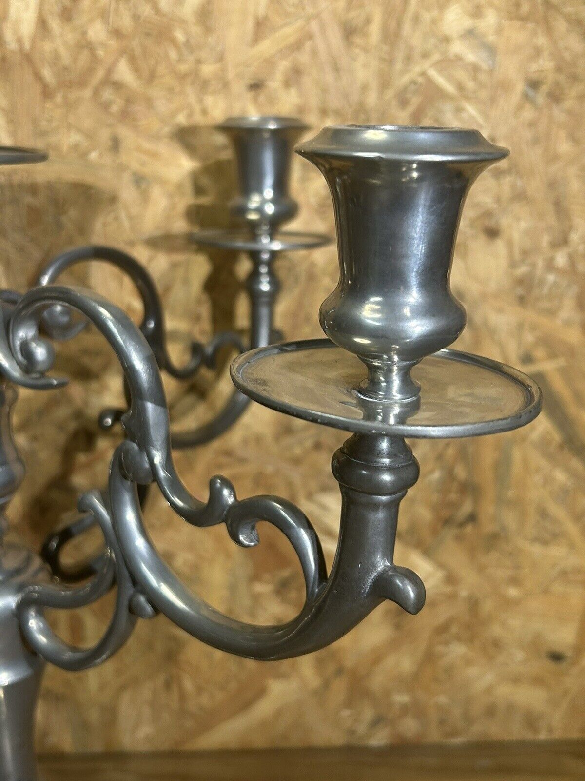 Chandelier 5 feux, étain