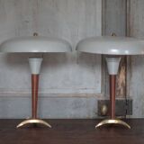 Pair of tripod lamps, 1950s design, bedside lamp, decor.