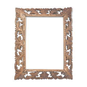 Carved wooden mirror