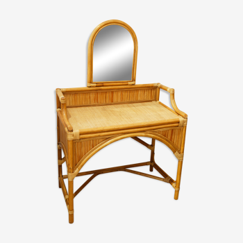 Dressing table and mirror Bamboo Blond rattan