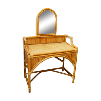 Dressing table and mirror Bamboo Blond rattan