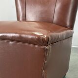 1950s Italian Mid Century Leatherette Lounge Chair