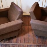 Danish Club armchairs 60s 70 khaki