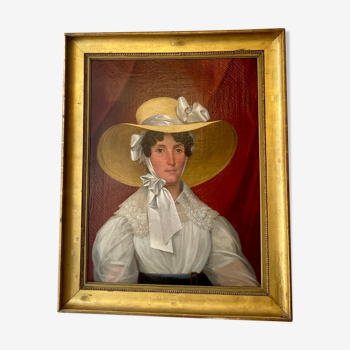 Summer portrait: woman in hat, nineteenth century