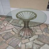Circular glass dining table in the style of Gastone RINALDI - 70'