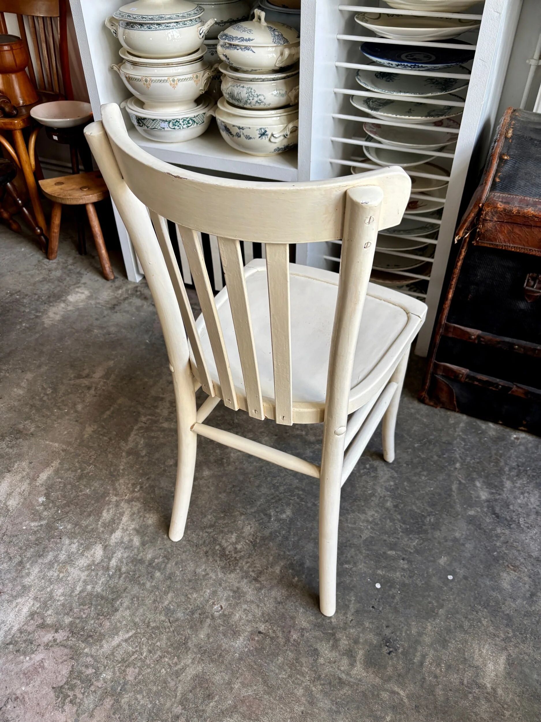 Beige bent beech bistro chair no. 2