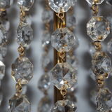 Balloon chandelier with glasses and bronze pampilles