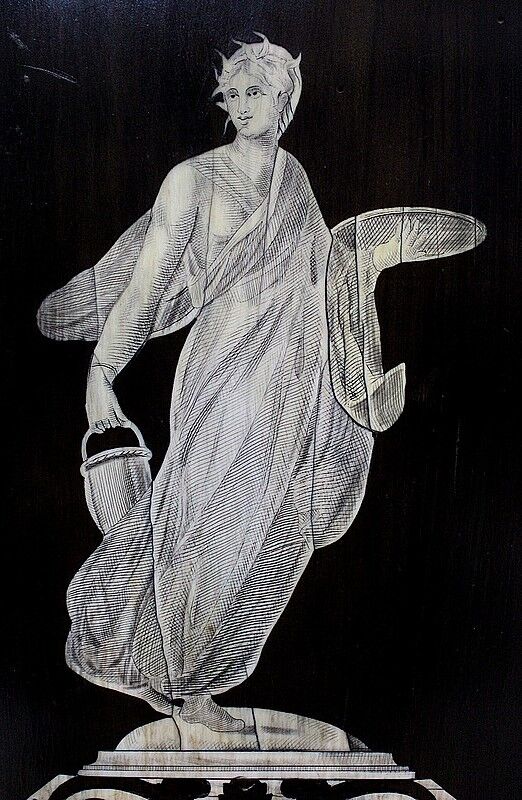 Ceremonial showcase in blackened pearwood, Napoleon III period - 1850