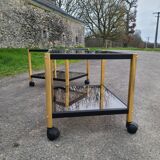 Coffee table golden black and Erard smoked glass