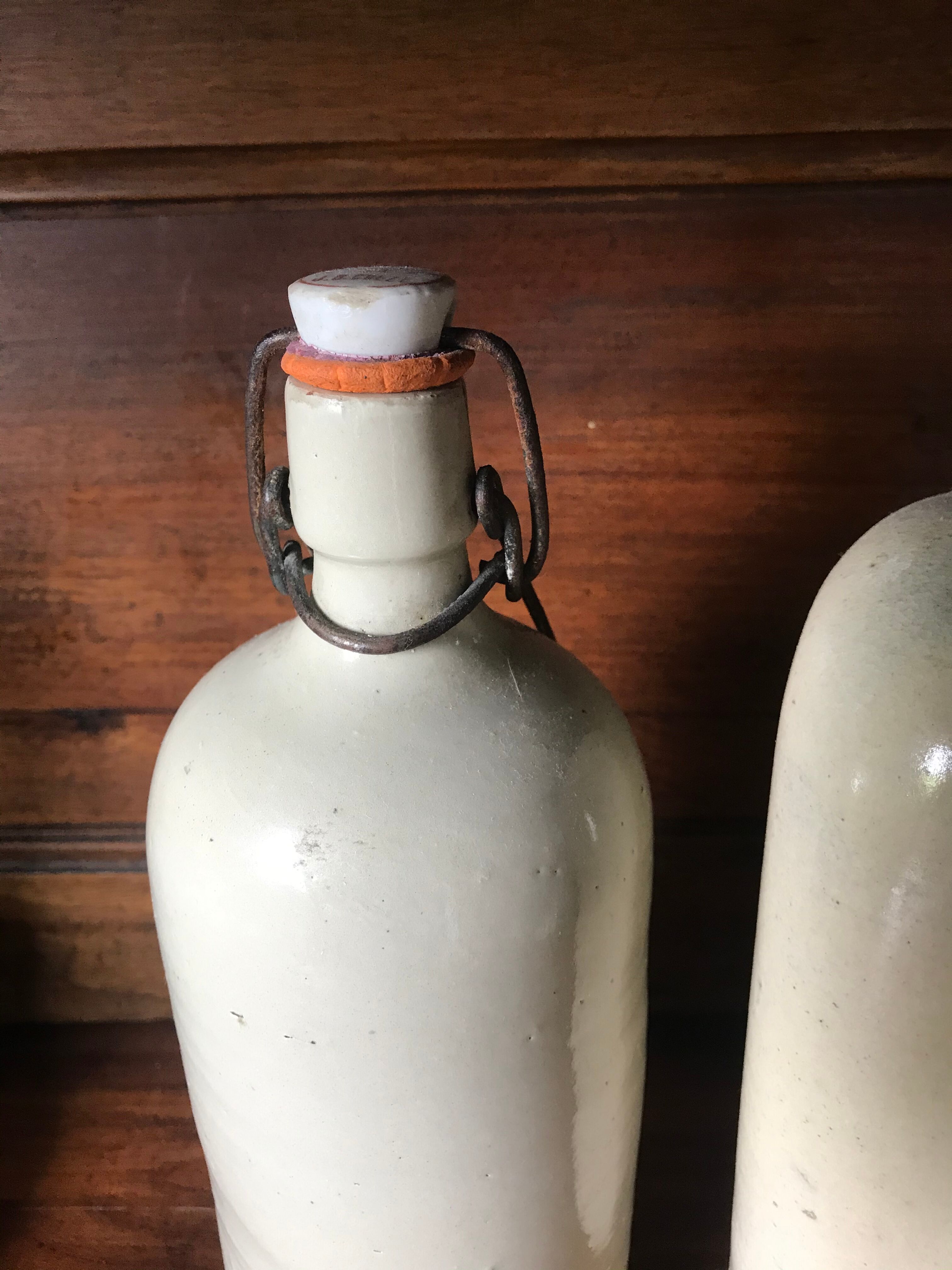Bottles in varnished sandstone