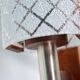 Vintage 1960s wall light, milk glass and bohemian teak.