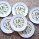 6 antique dessert plates with Toucan decor