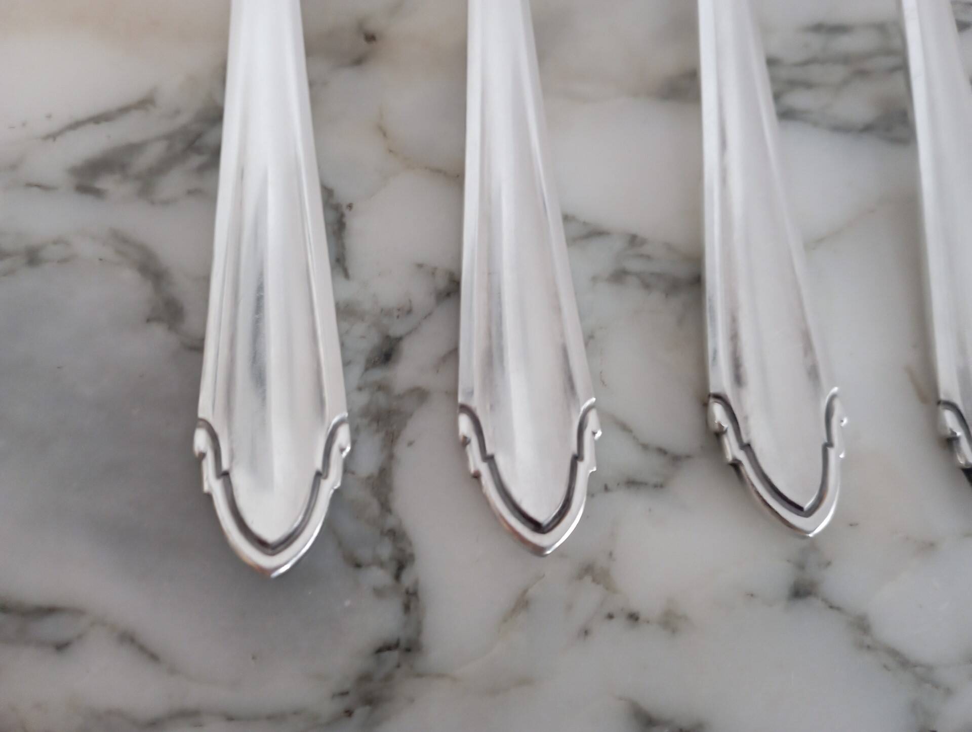 Silver metal dessert forks