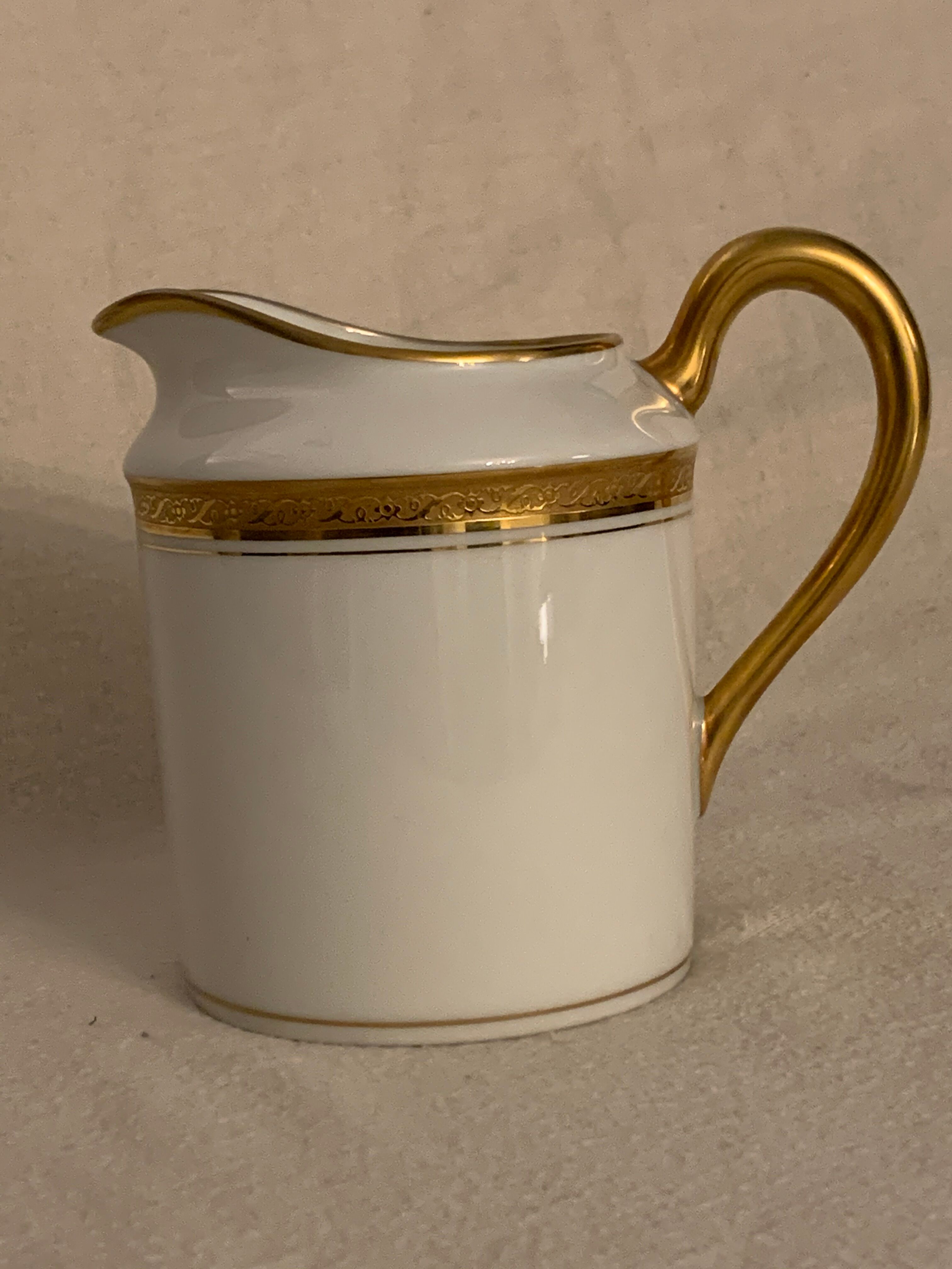 Pourer, teapot or coffee maker, and milk pot Jammet Seignolles Limoges