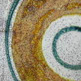 Large ceramic art bowl from the 50s-60s, vintage wall decoration or fruit bowl.