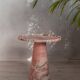 Pedestal cone side table in pink marble