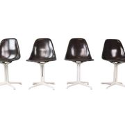 Charles & Ray Eames Set of 4 Off Black"La Fonda" Chairs for Herman Miller, 1960