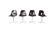 Charles & Ray Eames Set of 4 Off Black"La Fonda" Chairs for Herman Miller, 1960