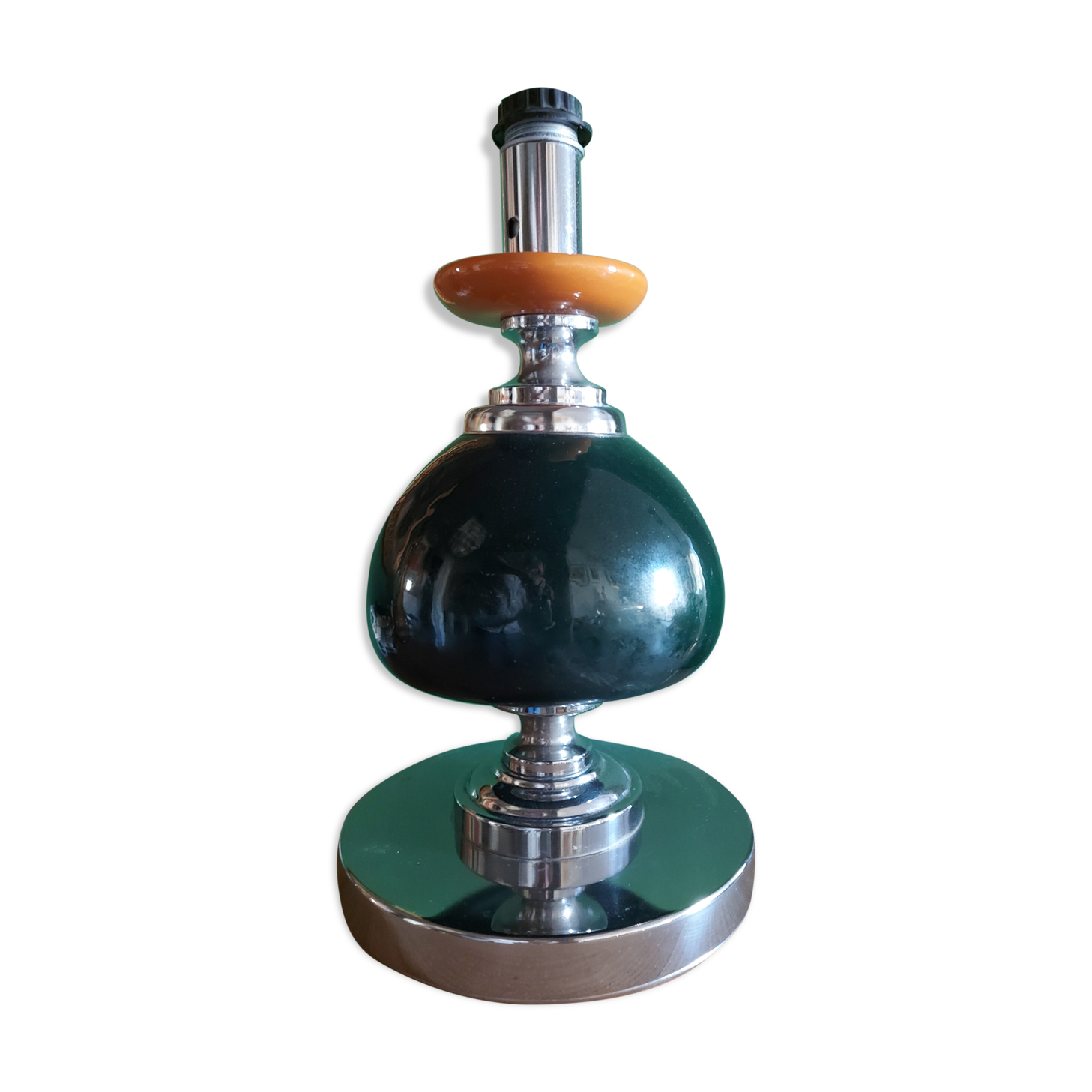 Large vintage 70'S lamp in aluminum and metal