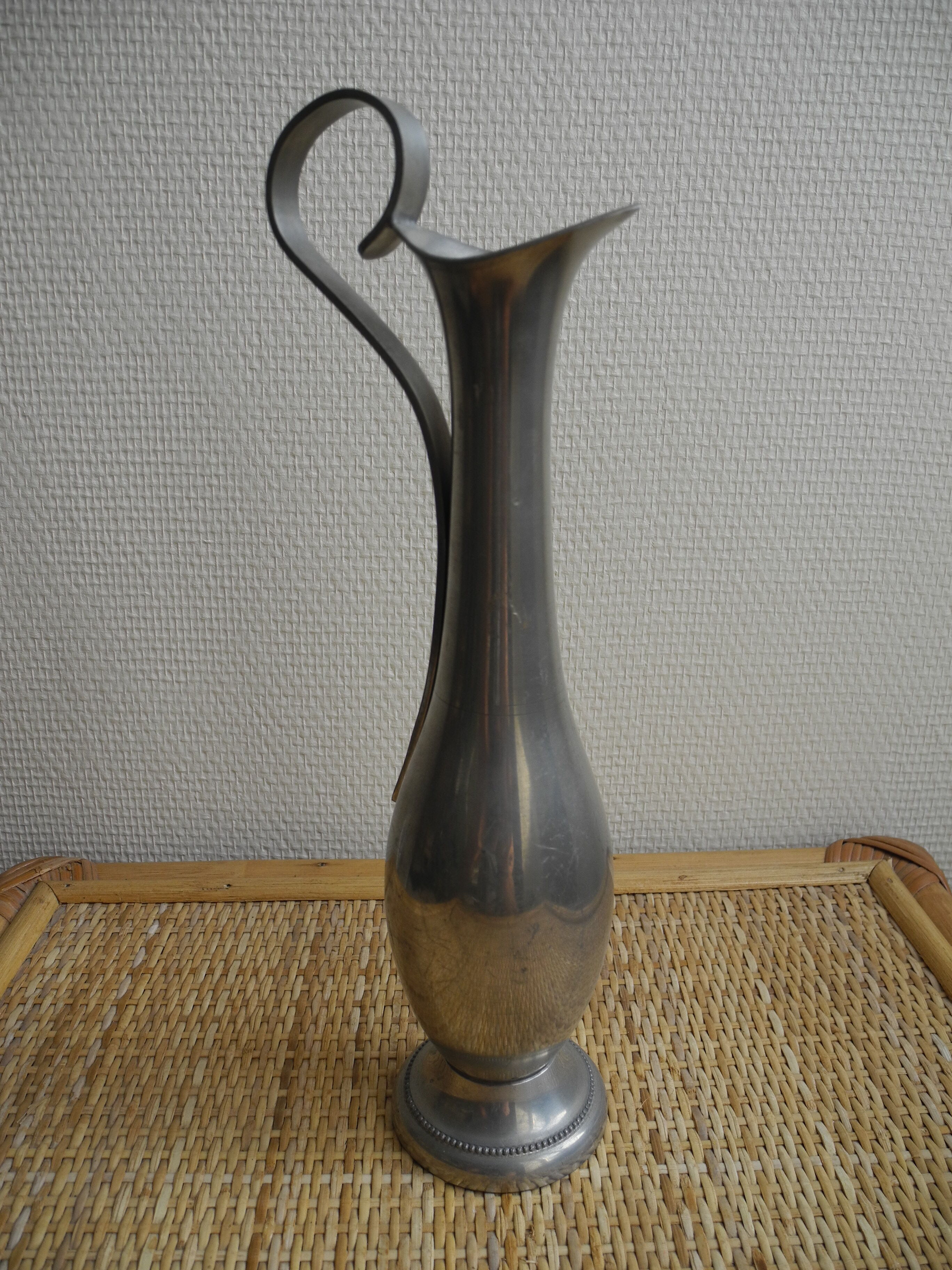 old tin ewer 95% deco pourer old french pewter ewer