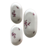 3 oval antique porcelain dishes kahla made a gdr (german)