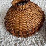 Pair of vintage wicker lampshades