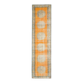 Tapis turque Oushak en laine et coton faite à la main orange 78x305