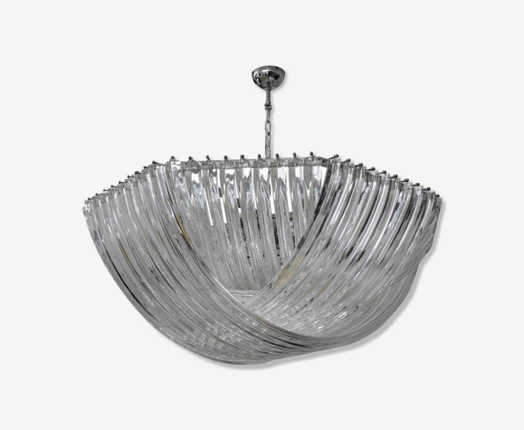 Lustre en cristal courbé Murano