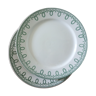 Suite de 6 assiettes plates anciennes, décor vert Empire "Bonaparte"