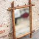 Wooden bamboo imitation mirror, antique mirror, hanging mirror, interior decor