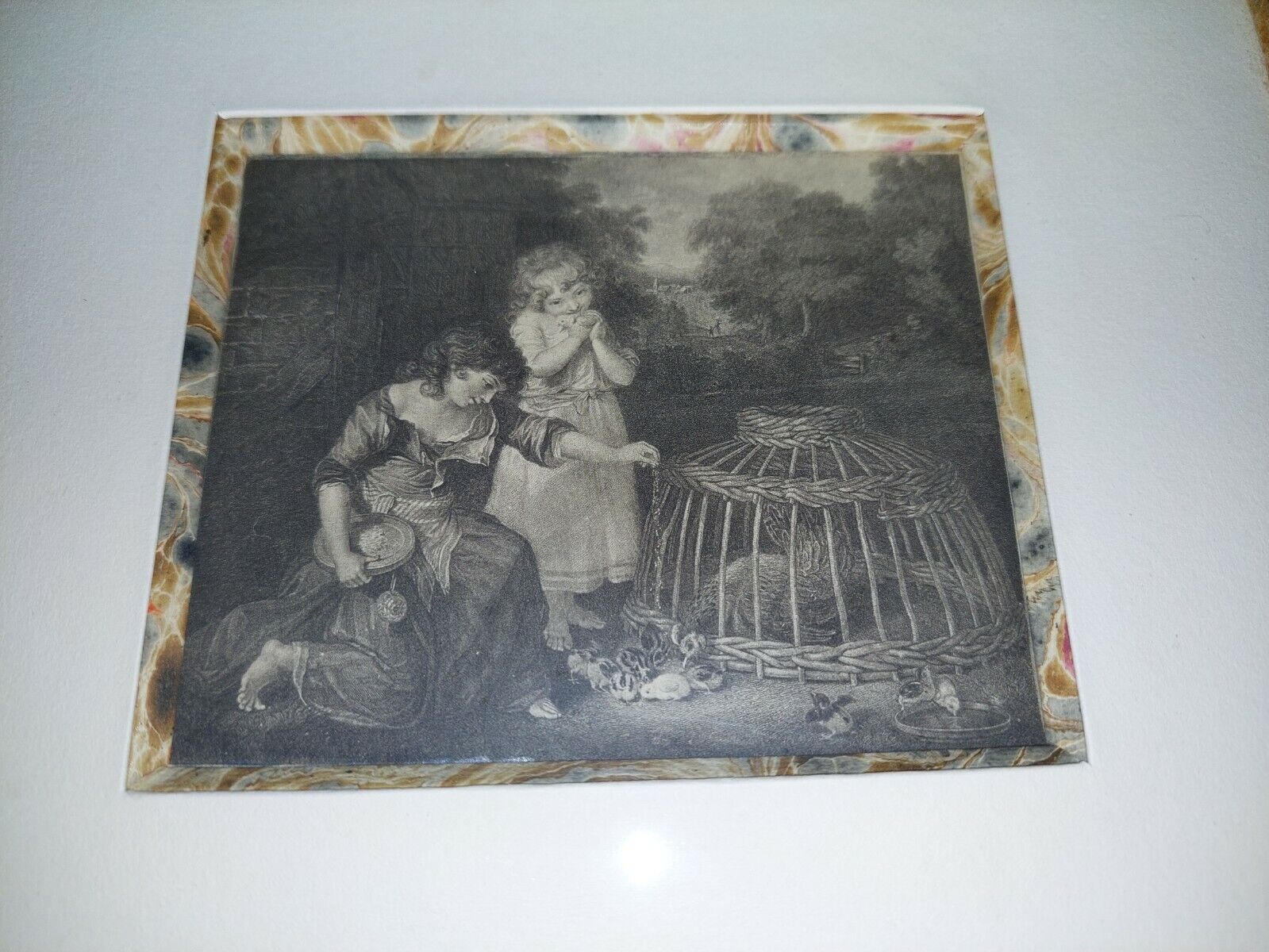 Gravure illustration enfants jouants