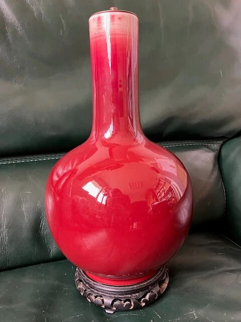 Bottle Vase Ox Blood China Late 19th Century