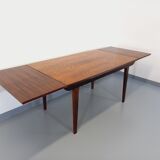 Vintage Scandinavian style dining table from the 50s 60s in rosewood with extensions