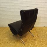 Tecno P40 chaise longue  , cuir noir