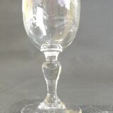 Set of nine engraved crystal liquor glasses, emma model. early 20th century/vintage/thouvenin vierzon