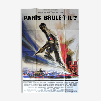Affiche de cinéma originale "Paris brule-t-il ?" par René Clément