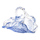 Blue pressed-moulded glass basket dish Meisenthal? Ashtray 1920