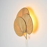 Palm leaf wall lamp, France circa 1970