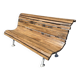 Antique garden bench made of cast iron and oak slats